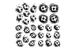 Soccer balls line motion ink sketch, an Object Illustration by Stock-Smart-Start