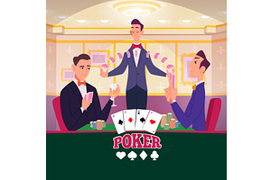 Poker players. gambling characters, a Sport Illustration by Onyx