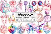 Girly Accessories Clipart, an Illustration by Design Market (Thumbnail 1 of 3)
