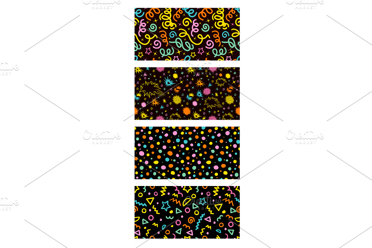 Fun simple colorful set pattern on, an Illustration by Nenahliadava Design