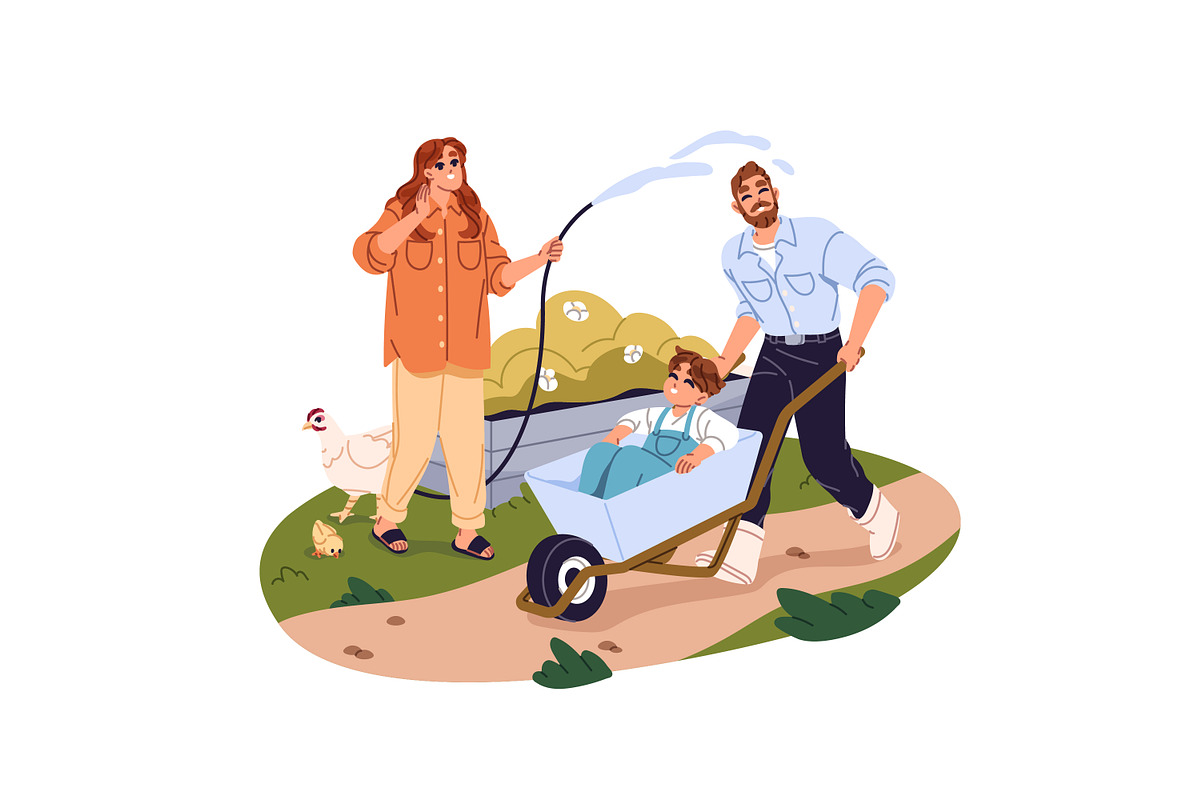 Families on summer vacation set, a Person Illustration by PaperTrident (Photo 6 of 9)