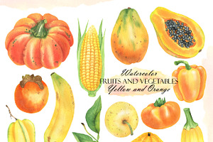 Yellow Orange Fruit And Vegetables