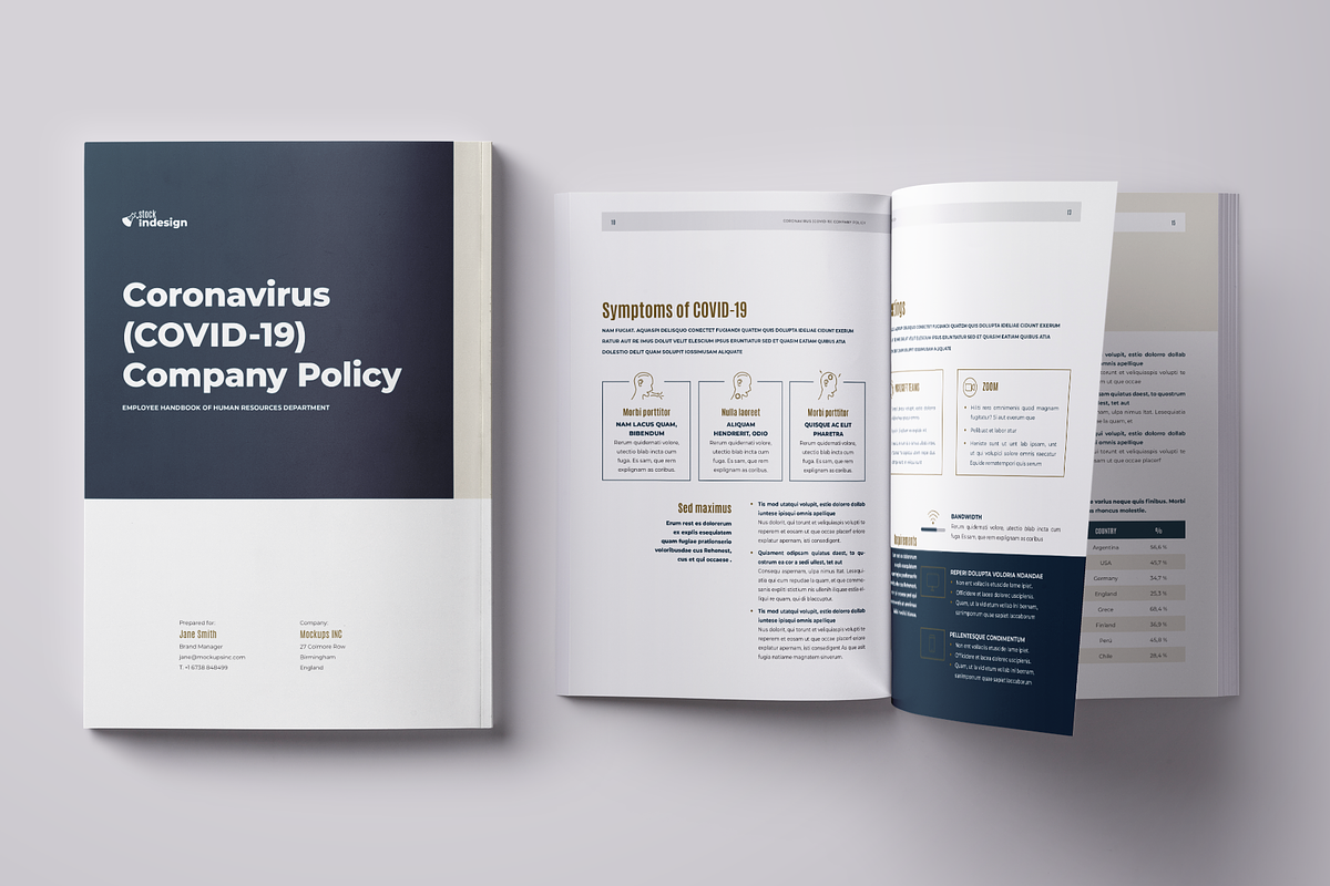 COVID-19 Company Policy, a Brochure Template by StockInDesign (Photo 1 of 10)