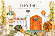 Watercolor Cozy Fall Collection, an Illustration by TanyaOak (Thumbnail 1 of 8)