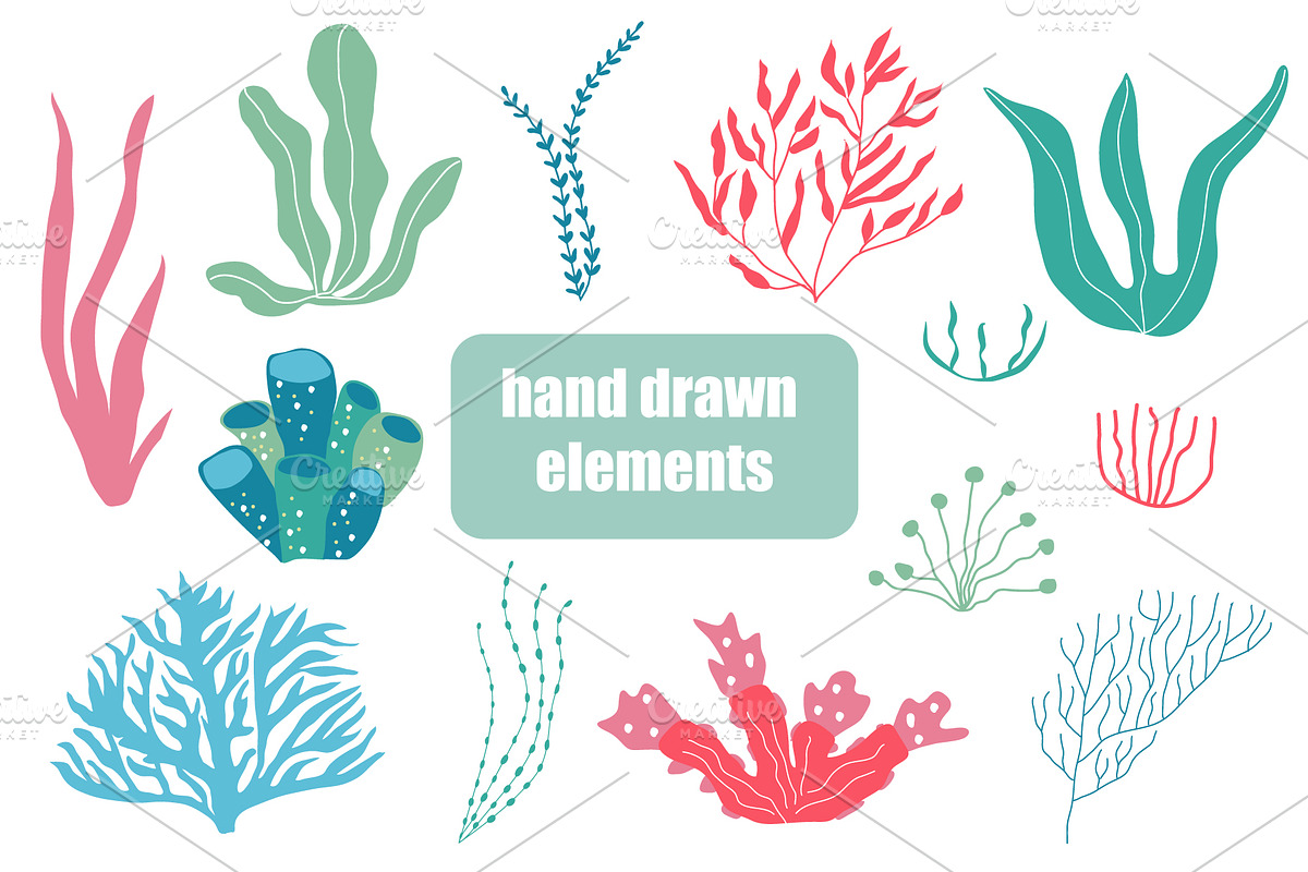 Underwater world. Hand drawn set, an Animal Illustration by UTM Studio (Photo 5 of 5)