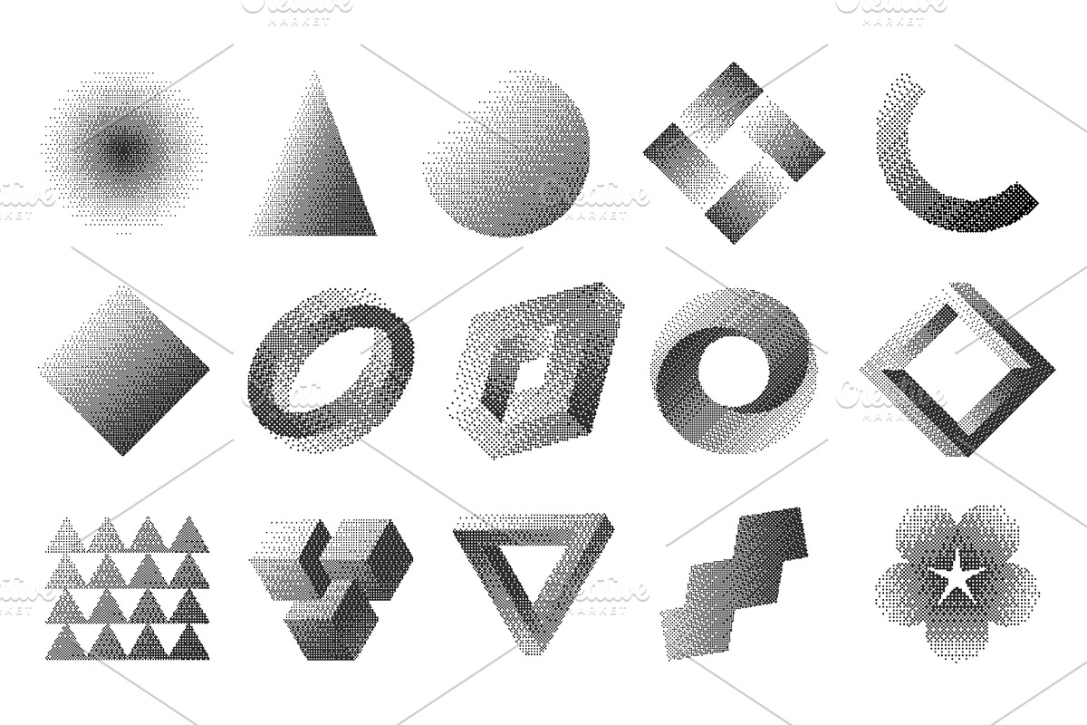 Dithering shapes. Retro 90s style, a Graphic by Frogella