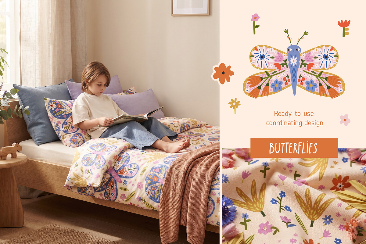 Floral Butterfly Clipart & Patterns, an Animal Illustration by avdnadi (Photo 4 of 9)
