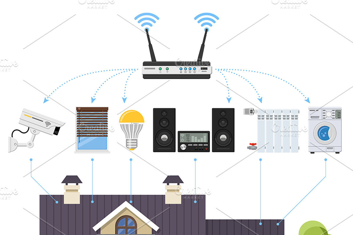 Smart Home and Internet of Things, a Technology Illustration by TAlex (Photo 5 of 7)