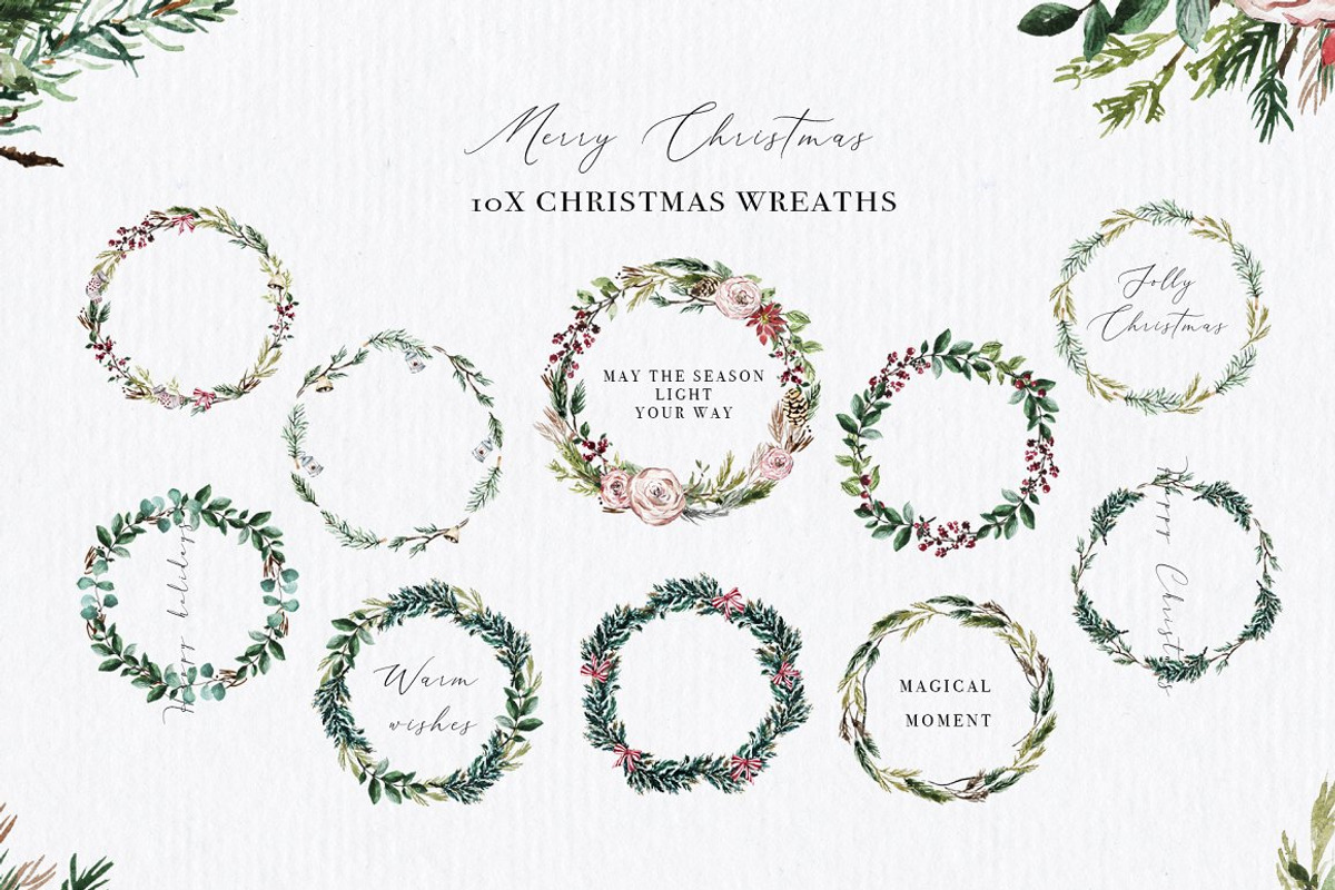 Christmas Watercolor Winter Clipart, a Decorative Illustration by WalaPalette (Photo 8 of 11)