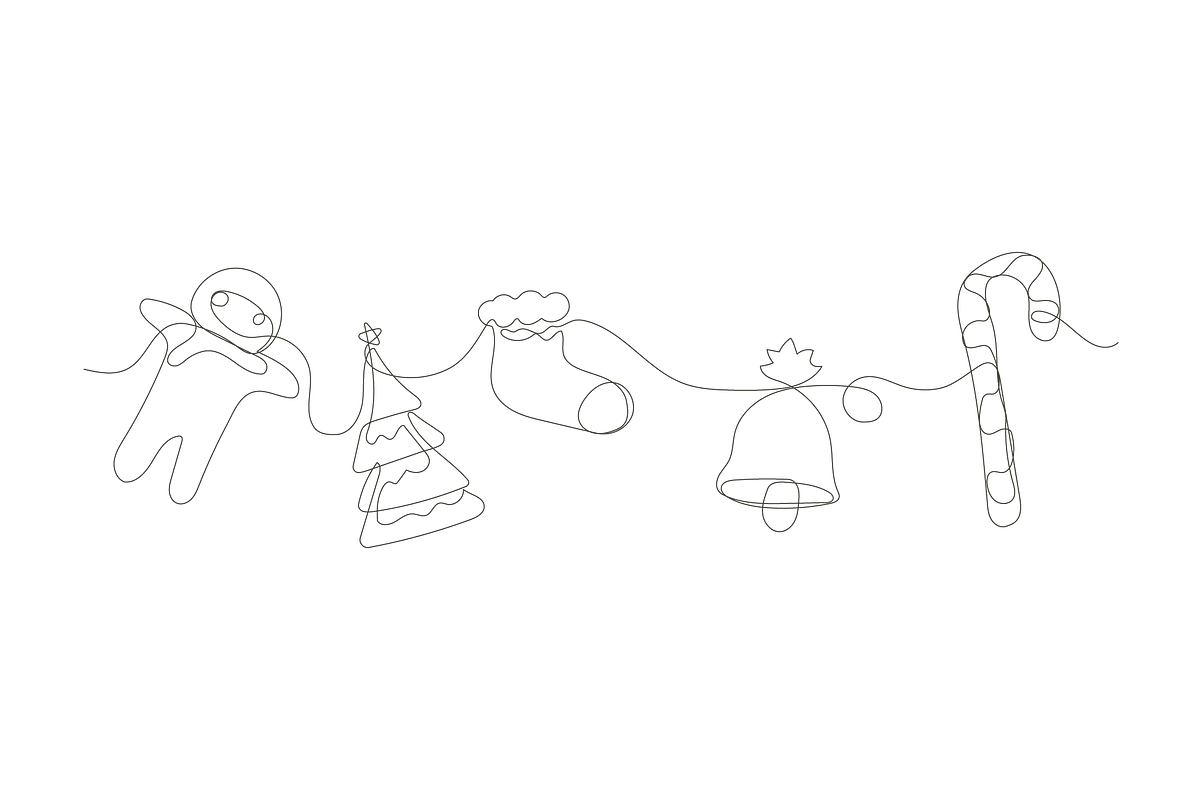 Christmas and gingerbread line art, a Background Graphic by lawoel (Photo 3 of 3)
