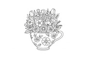 Floral Teacup Line Art Bundle, an Illustration by Gfx_Store (Thumbnail 51 of 51)