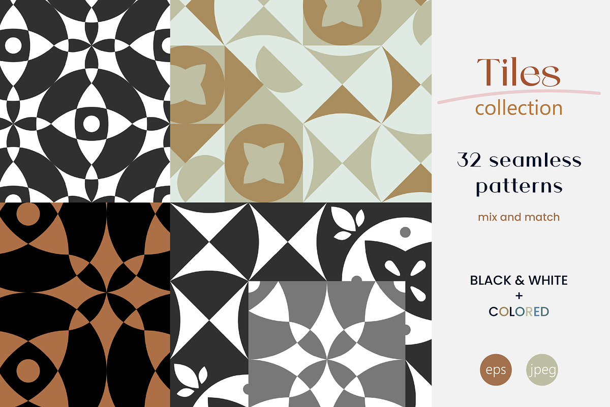 Tiles - 32 Seamless Patterns, a Pattern Graphic by InaCorart (Photo 1 of 8)