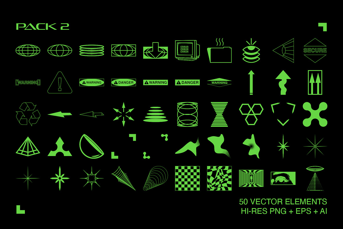 Retro Futuristic Elements, an Object Graphic by The Fake PNG (Photo 3 of 11)