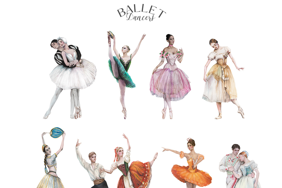Watercolor Ballet, Dance Clipart Set, a Person Illustration by Kaleriia (Photo 2 of 8)