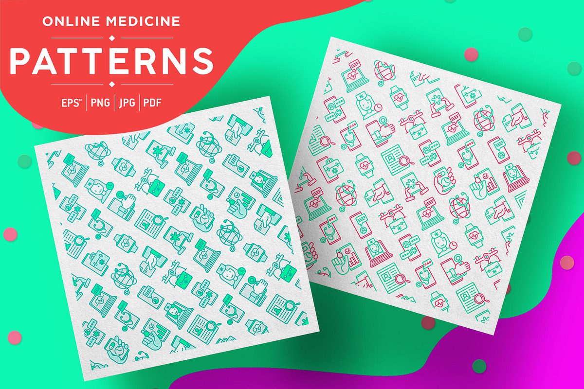 Online Medicine Patterns Collection, a Pattern Graphic by Alex Blogoodf (Photo 1 of 8)