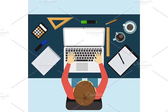 Business Man Working With Laptop