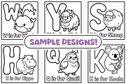 Chubby Animals ABC Coloring Book, an Education Illustration by Craftsbeefy (Thumbnail 2 of 4)