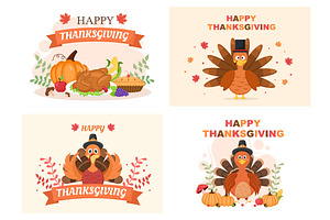 25 Happy Thanksgiving Cartoon Turkey