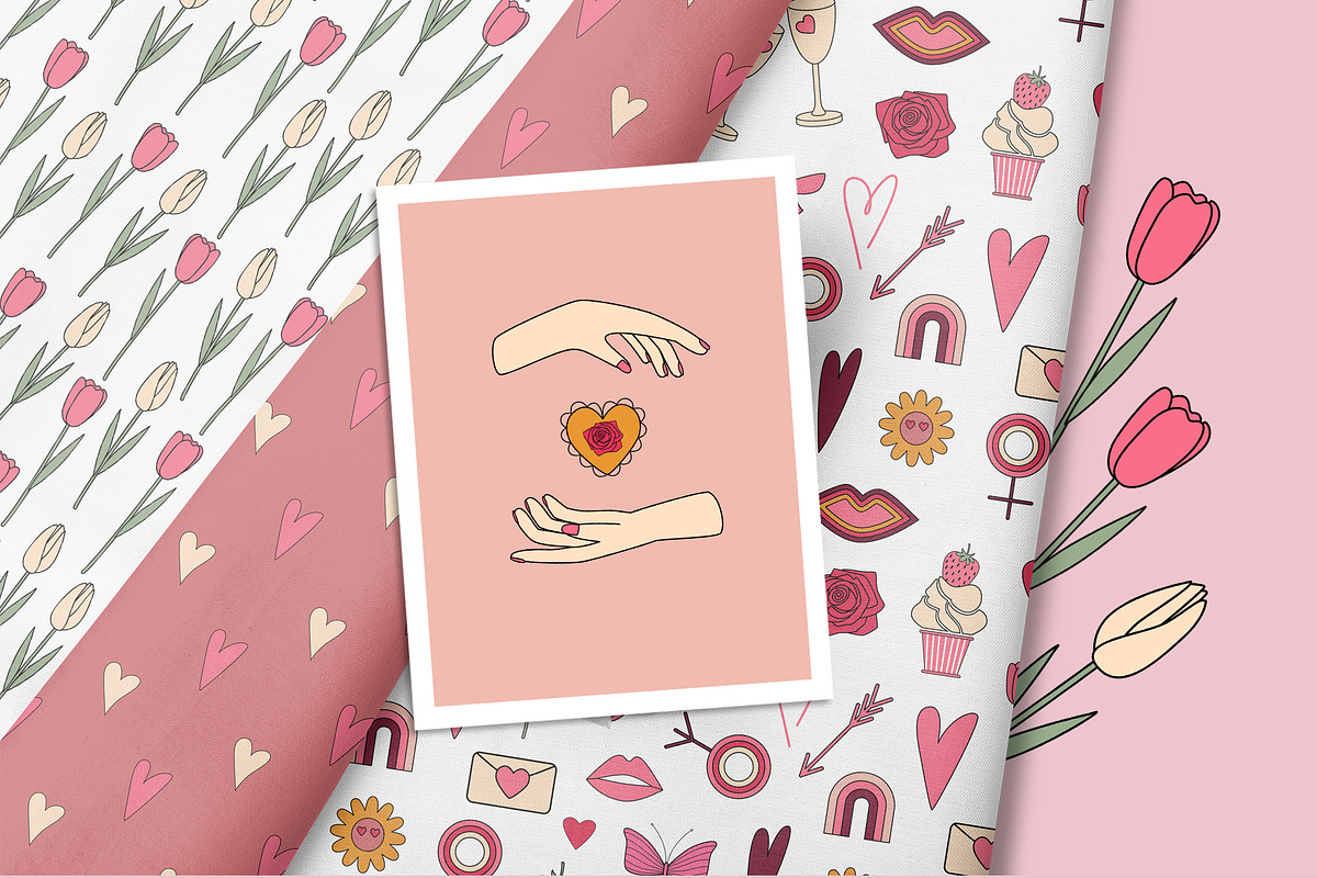 Vintage Valentine's Day. Retro 70s., an Object Graphic by Sofico (Photo 10 of 16)