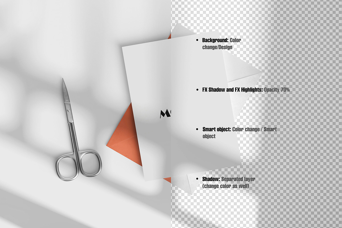 Envelope and Card Mockup 6 PSD files, a Merchandise Mockup by GraphicVil (Photo 3 of 9)