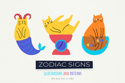 Zodiac Cats, an Animal Illustration by Irina Ostapenko