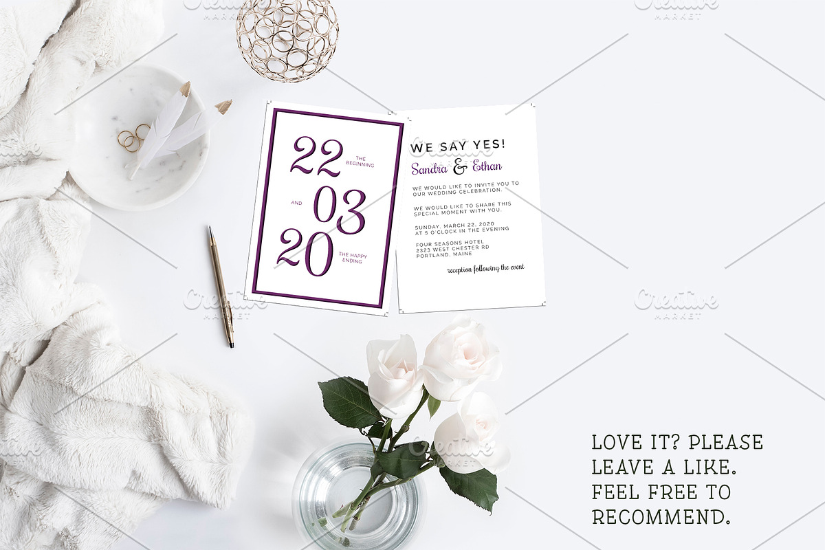 Simple Wedding Invitation, an Invitation Template by Cyrah's Collection (Photo 2 of 4)