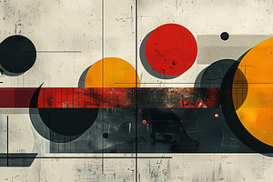 Abstract geometric composition with circles, squares and rectangles illustratio, a Background Photo by ImageMir