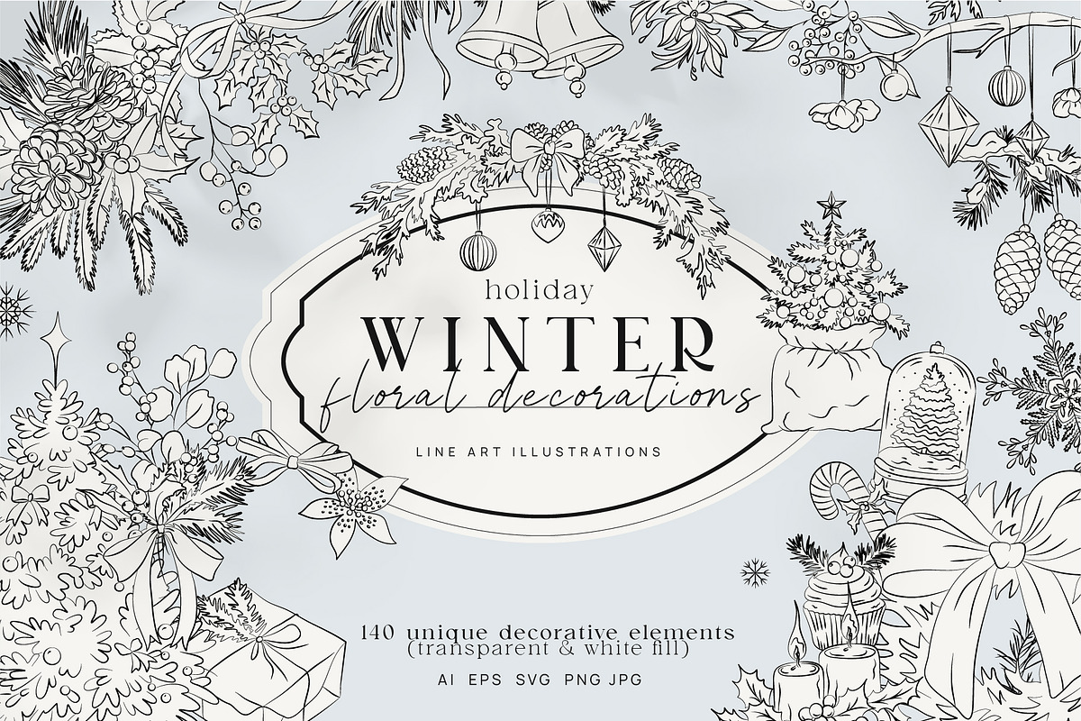 Line Art Seasonal Floral Bundle, a Decorative Illustration by La Petite Line Art (Photo 5 of 5)