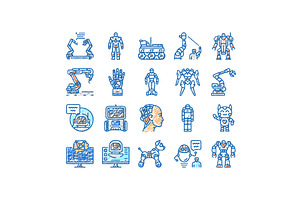 Robot Development And Industry Icons, an Object Illustration by pikepicture