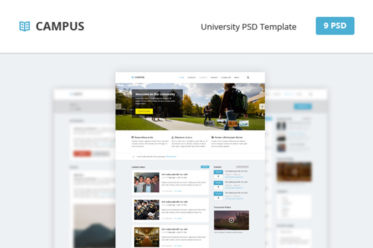 Campus - University PSD Template, a Websites & App Template by bestwebsoft (Photo 1 of 5)