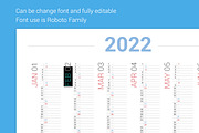 Calendar 2022 Vertical Design, a Stationery Template by WORAKAMON Design Studio (Thumbnail 2 of 3)