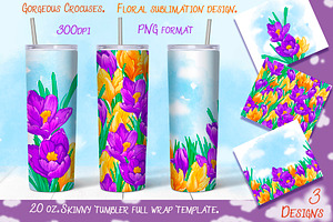 Crocuses. Tumbler sublimation