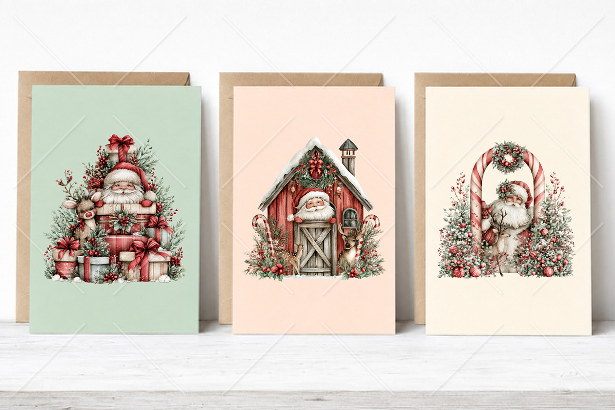 Peeking Santa Reindeer Christmas PNG, a Seasonal Illustration by Canvas Craft (Photo 4 of 10)