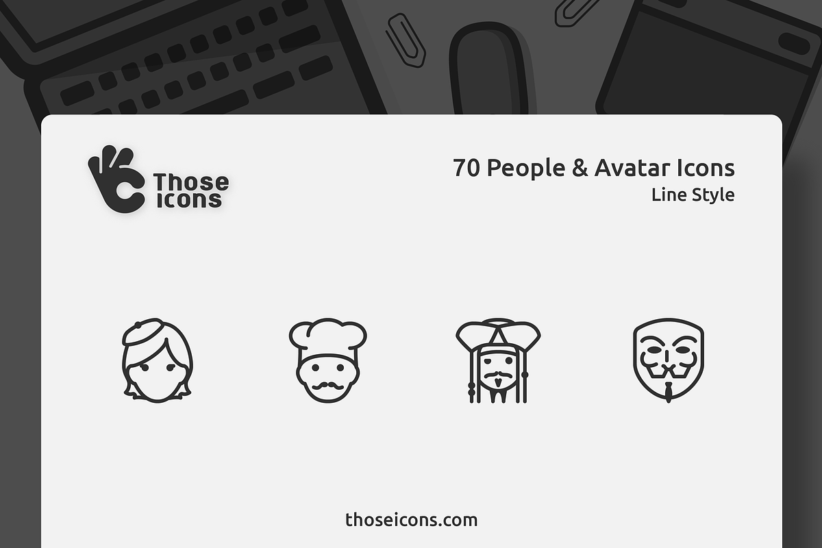70 People & Avatar Line Icon, an Outline Icon by Those Icons (Photo 1 of 2)