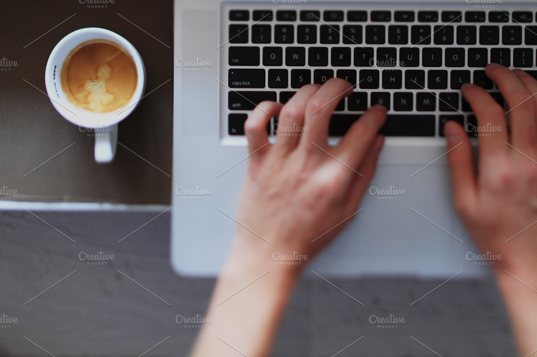 Macbook and coffee stock photo containing macbook pro and macbook, a Technology Photo by cristinalallare