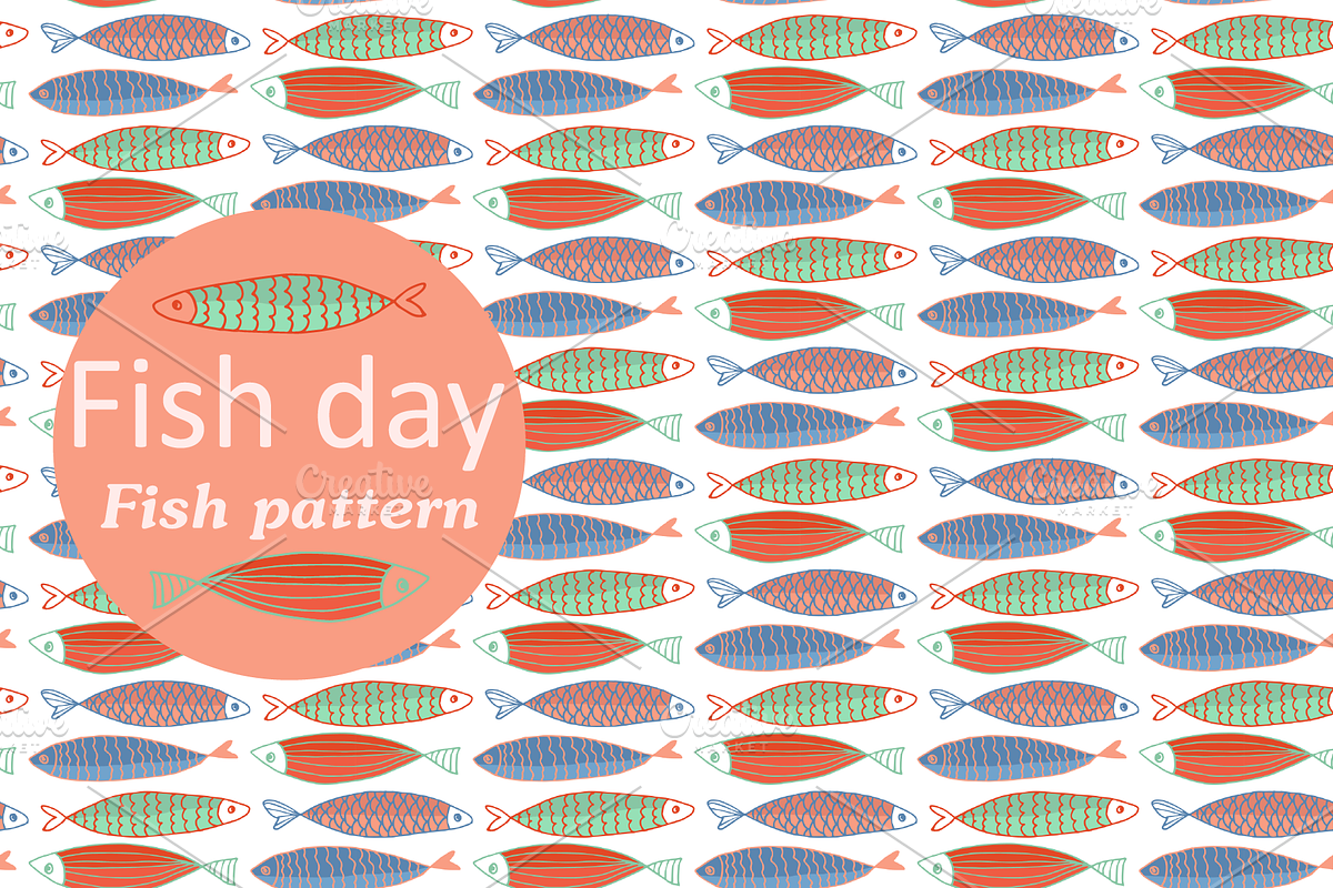 Fish day, fish pattern, a Pattern Graphic by ОльгаМороз (Photo 1 of 5)