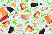Soy products seamless pattern, a Food Illustration by Vectorbuum (Thumbnail 2 of 3)