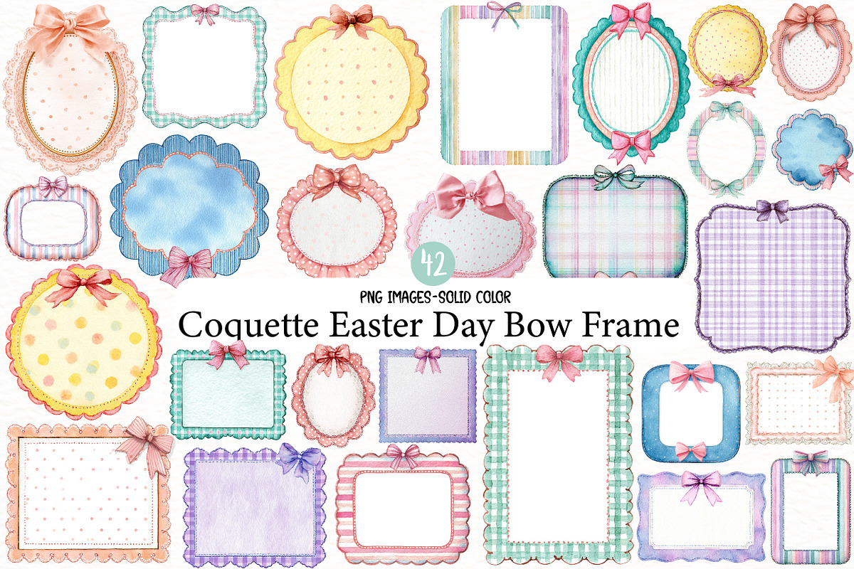 Coquette Easter Day Bow Frame Bundle, an Illustration by Designworld (Photo 1 of 6)