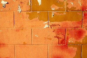 A section of an old orange tiled wal, a Wallpaper Photo by Imaginarium