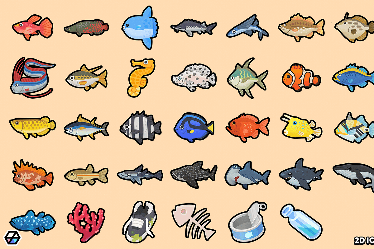 2D Icons - Fish Icon, a Solid Icon by LAYERLAB (Photo 4 of 10)