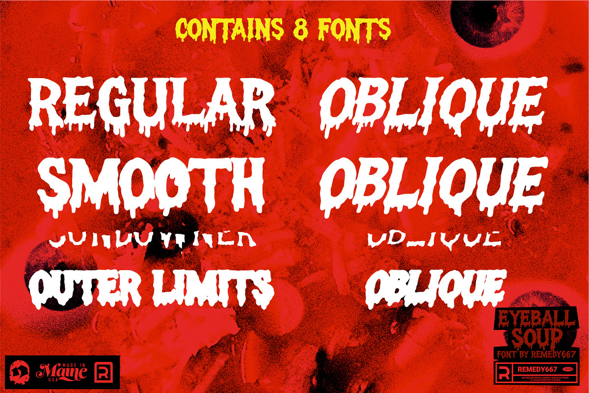 Eyeball Soup - Hand Drawn Drip Font, a Handwritten Font by Remedy667 (Photo 3 of 7)