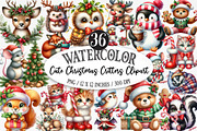 Cute Christmas Critters Clipart, an Illustration by Designking (Thumbnail 1 of 5)