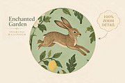 Enchanted Garden Seamless Wallpaper, a Wallpaper Graphic by by creative paper (Thumbnail 4 of 15)