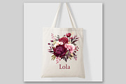 Burgundy Flowers Clipart Watercolor, a Decorative Illustration by LeCoqDesign (Thumbnail 4 of 5)
