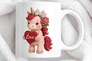 Crochet Faux Yarn Valentine Unicorn, an Illustration by DreamPrint404 (Thumbnail 6 of 8)
