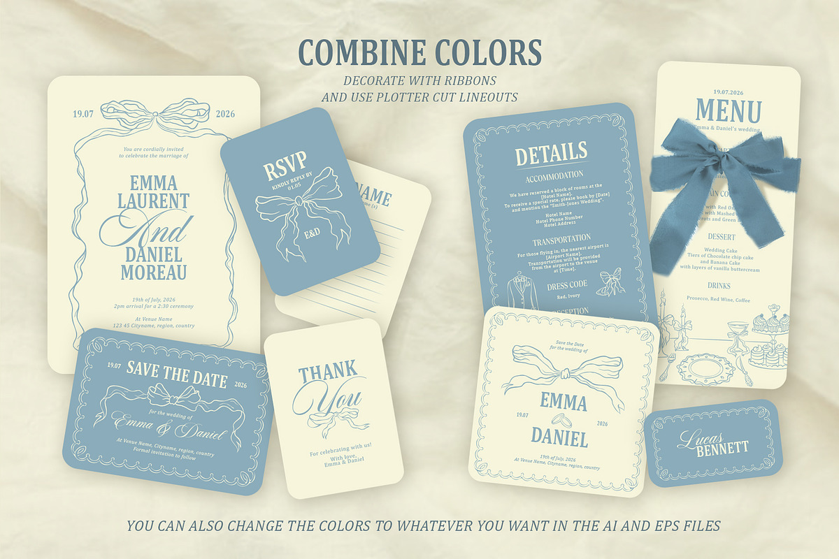 Blue dream wedding templates, a Stationery Template by Garden in frame (Photo 7 of 9)