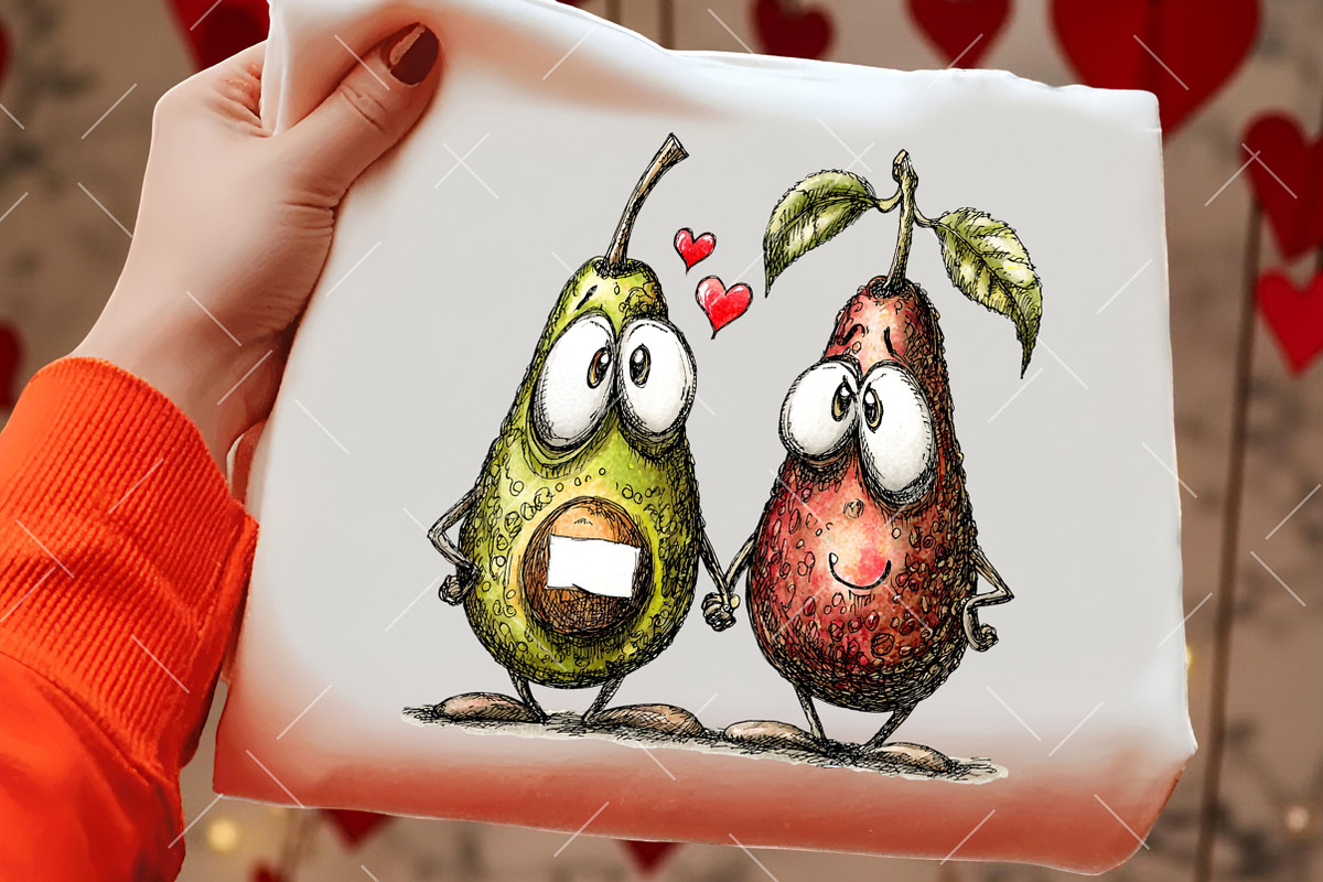 Quirky Valentine's Avocado Clipart, an Illustration by OK Design (Photo 5 of 6)
