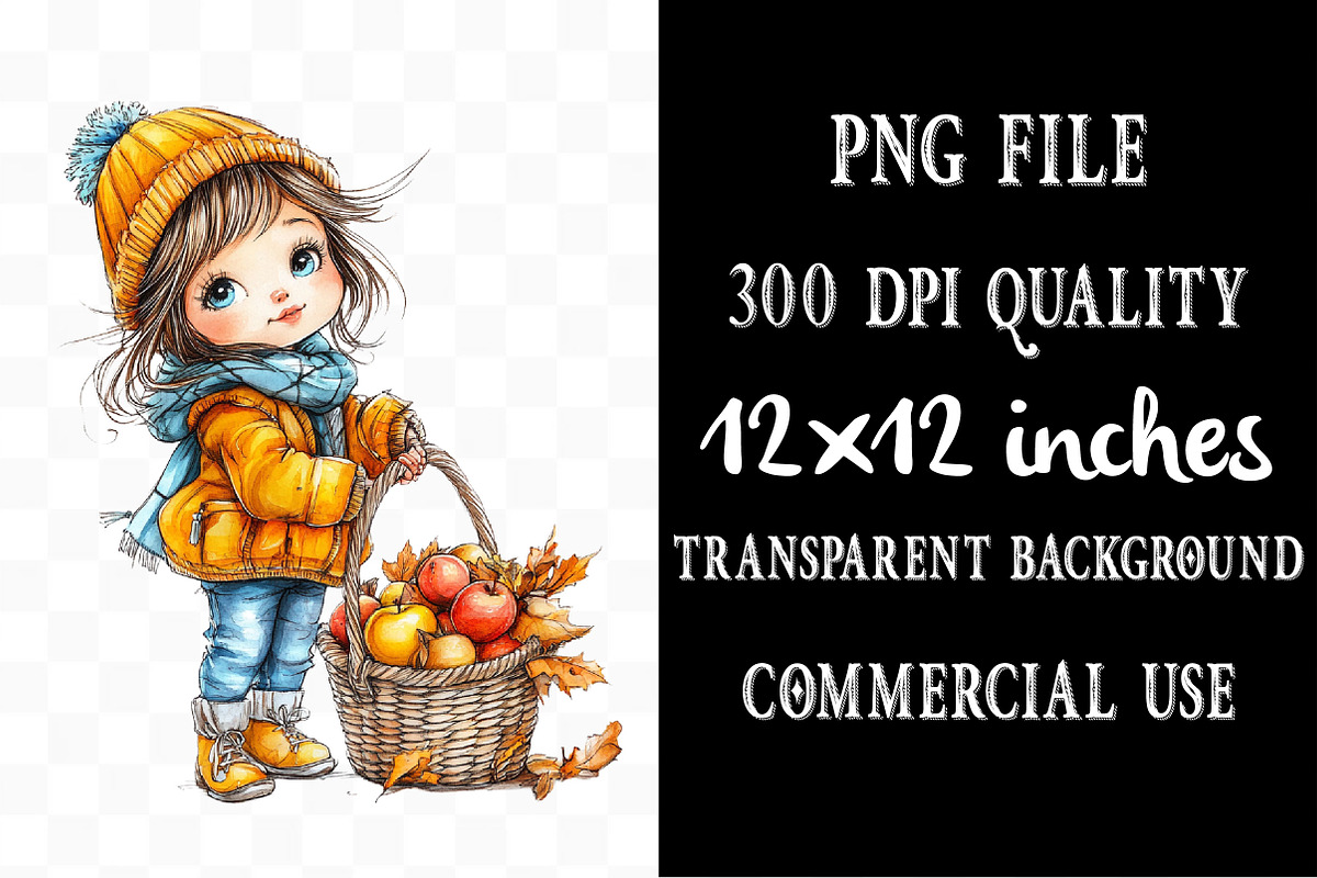 Enjoy Autumn Fall Kids Clipart, a Person Illustration by Designking (Photo 4 of 5)
