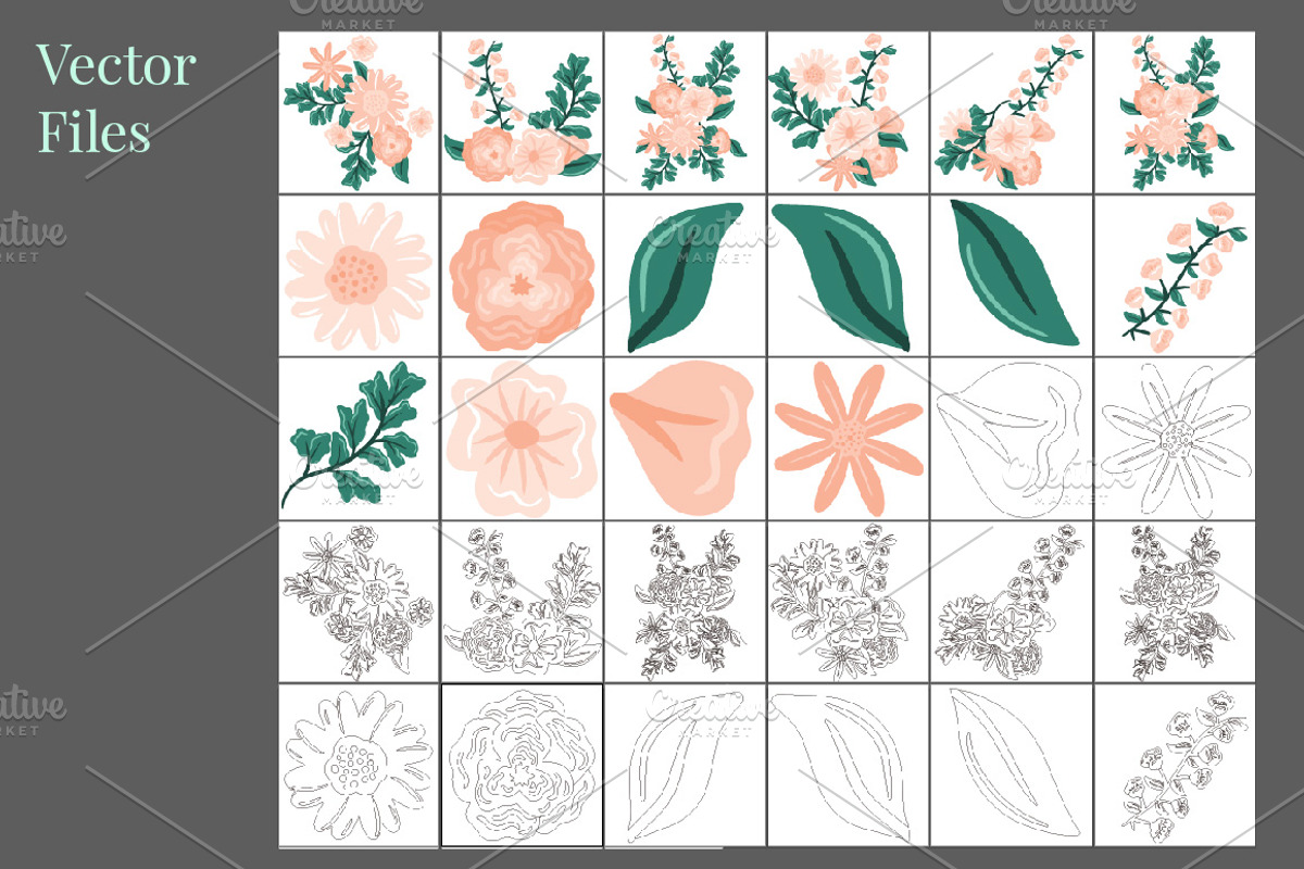 Floral Vector Clip Art | Daphney, an Illustration by Preyer Design (Photo 5 of 5)