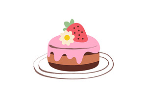 Hand painted bakery set featuring a
